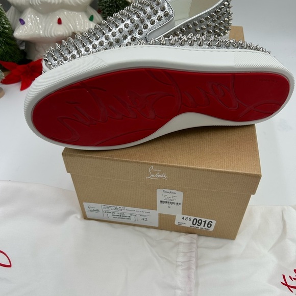 Men\'s Christian Louboutin roller boat spike slip on sneakers size 42 made Italy main image 7